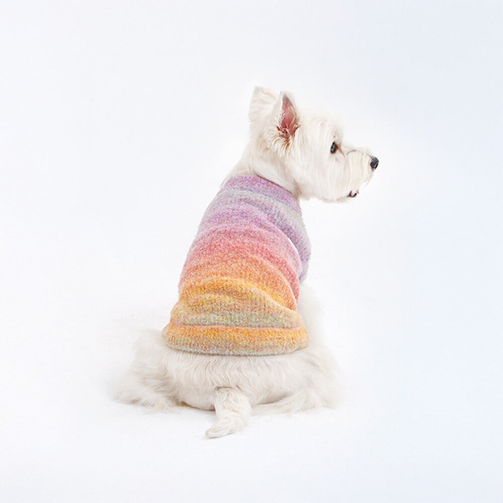 Gradient Fleece Dog Sweater - Soft and Anti-Static for Winter Warmth