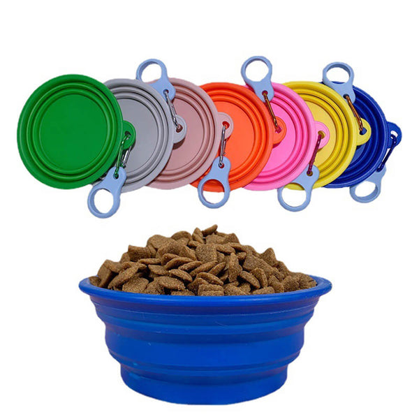 Tazón de alimentos y agua de silicona y agua de silicona expandible portátil