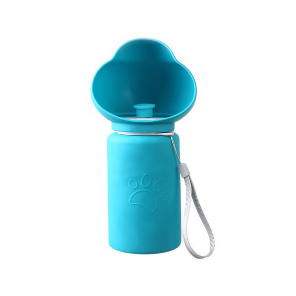 Botella de agua de mascotas de silicona suave sellada sellada al aire libre portátil