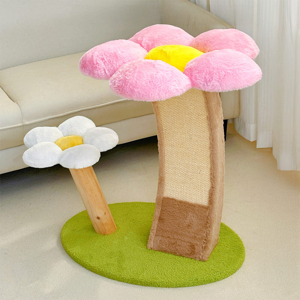 Soft Flower-Shaped Sisal Scratching Post Climbing Tower Cat Tree