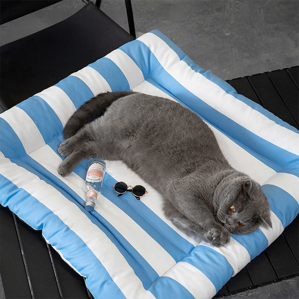 Square Striped Cooling Waterproof Portable Sleeping Dog & Cat Mat