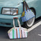 Bolsa de transporte de mascotas de viaje portátil de rayas con rayas con estilo para gatos y propietarios
