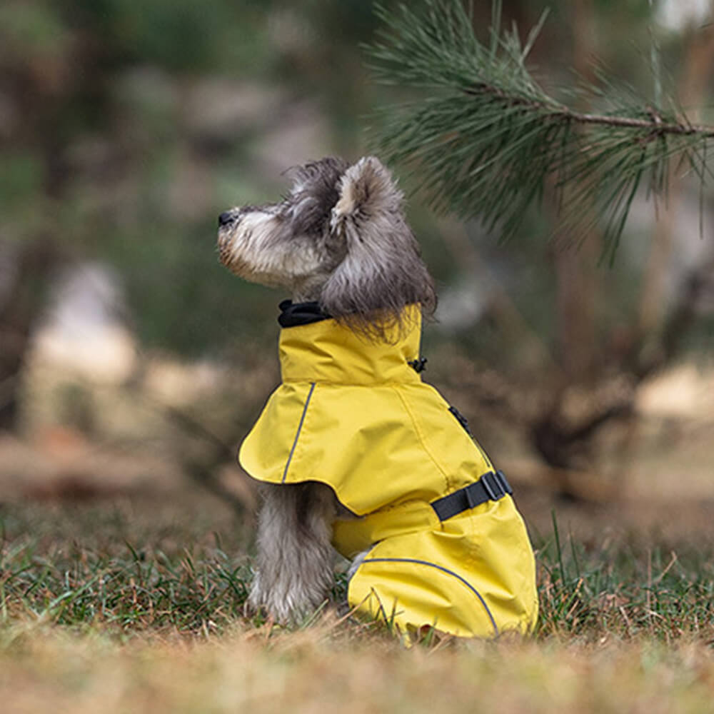 Turtleneck Waterproof Lightweight Reflective Adjustable Dog Poncho Raincoat