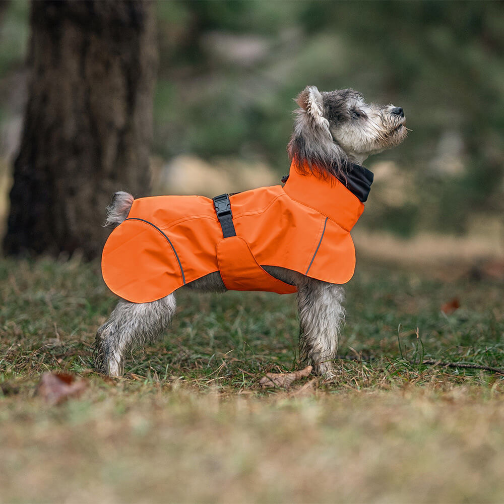 Turtleneck Waterproof Lightweight Reflective Adjustable Dog Poncho Raincoat