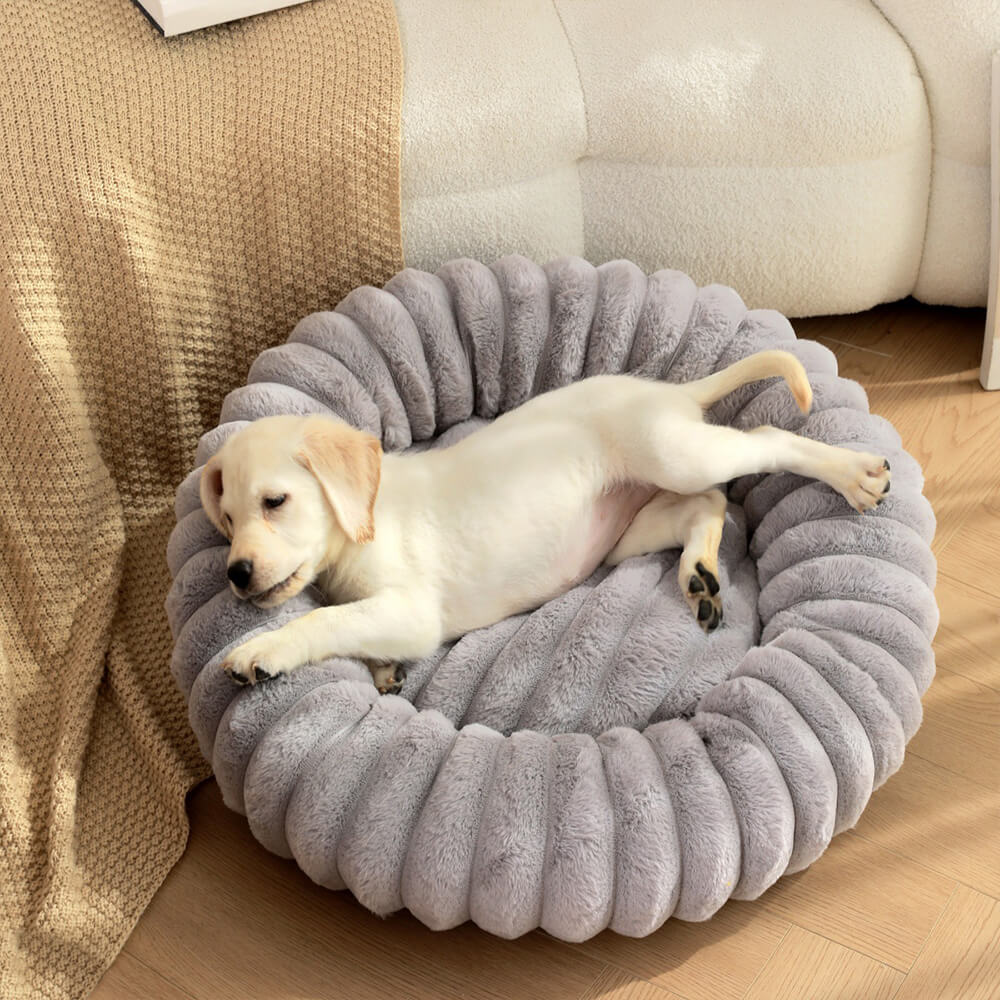 Ultra-Soft Plush Round Donut Support Dog & Cat Bed