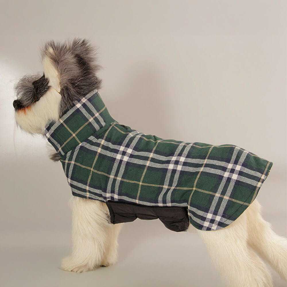 Ultra-Warm Plaid Turtleneck Skin-Friendly Velcro Dog Jacket