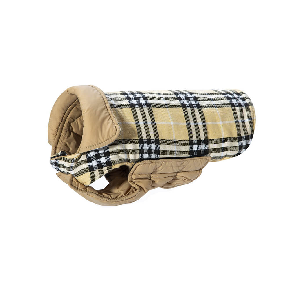 Ultra-Warm Plaid Turtleneck Skin-Friendly Velcro Dog Jacket