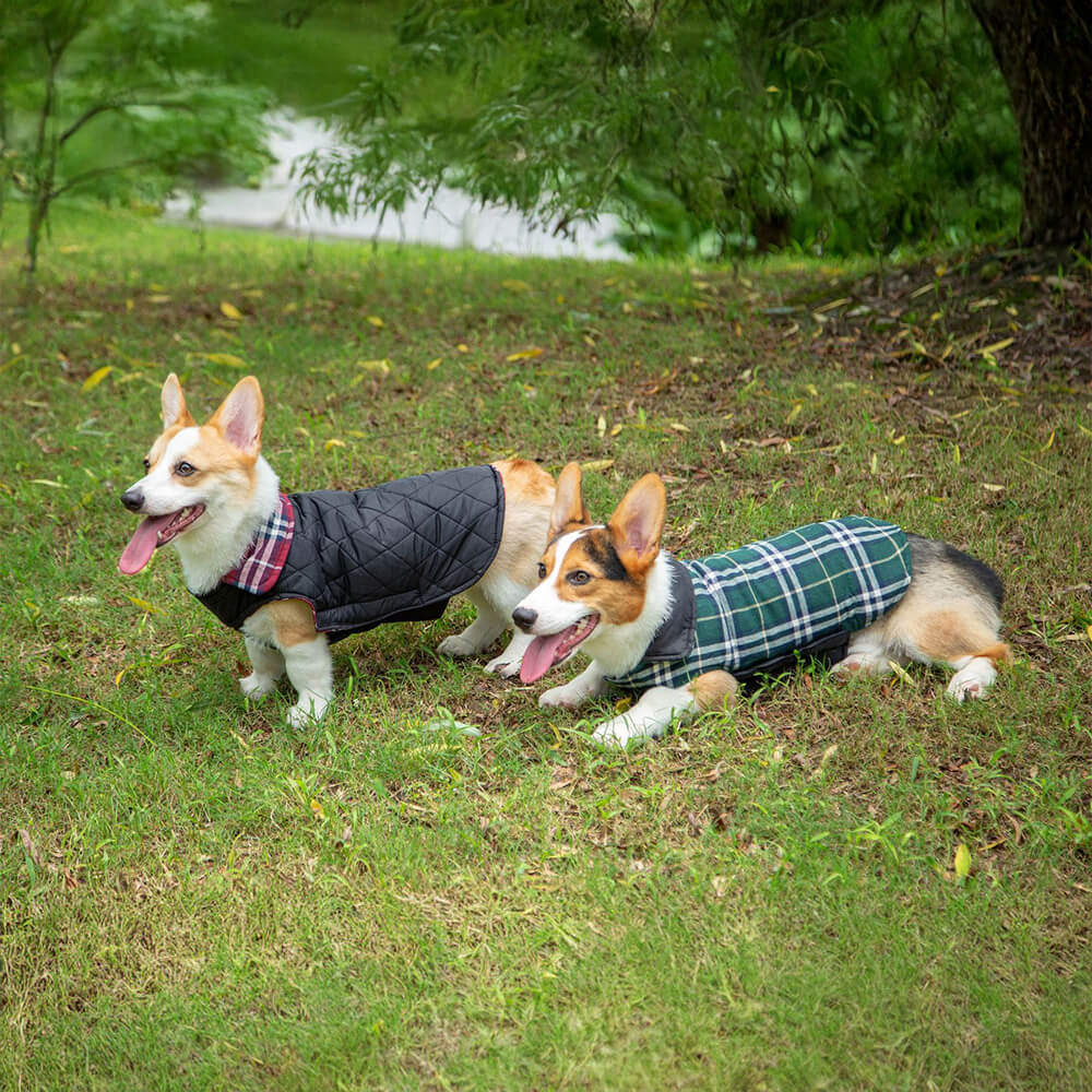 Ultra-Warm Plaid Turtleneck Skin-Friendly Velcro Dog Jacket