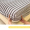 Stripe vertical Faux Faux Rabbit Fur Cattress Protector Inscribido Hoja