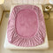 Stripe vertical Faux Faux Rabbit Fur Cattress Protector Inscribido Hoja
