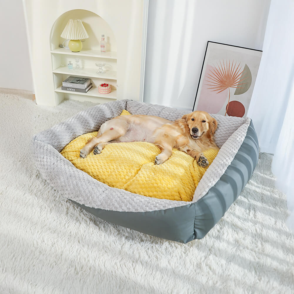 Vintage Cozy High-Wall Plush Warm Orthopedic Dog Cat Bed