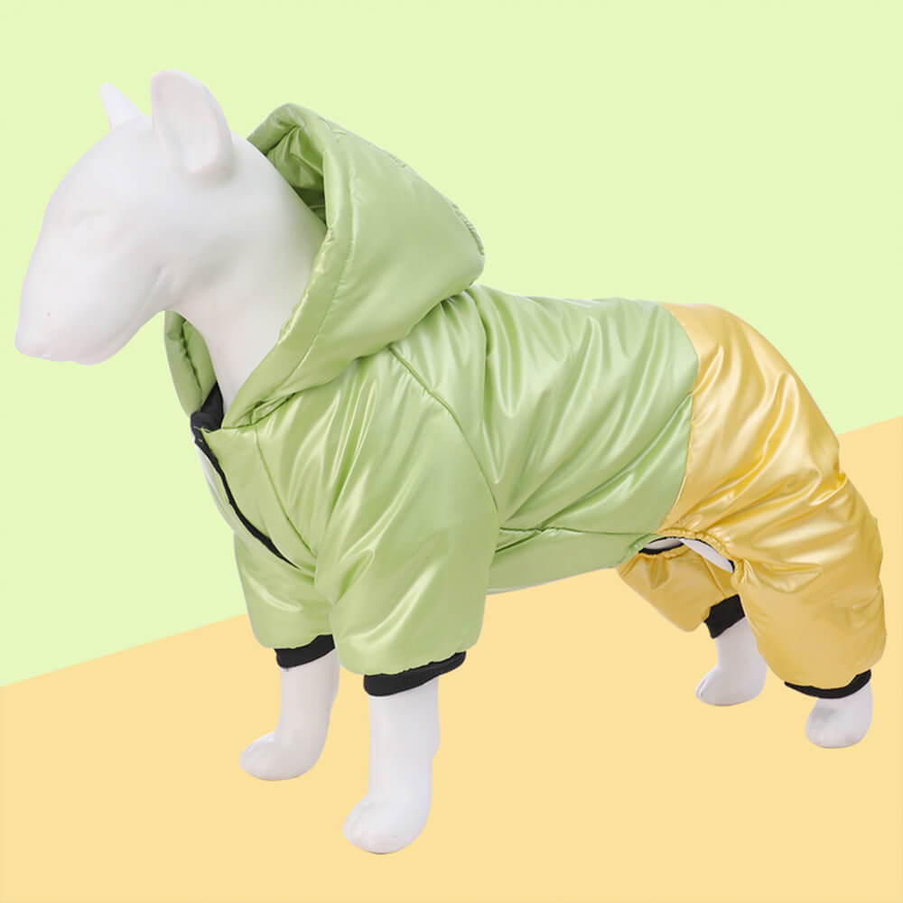 Waterproof Windproof Warm Dog Hooded Coat with Snap Closure