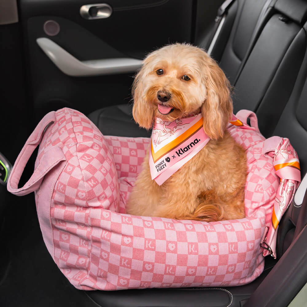 FUNNYFUZZY X Klarna Travel Safety Large Dog Car Seat Bed