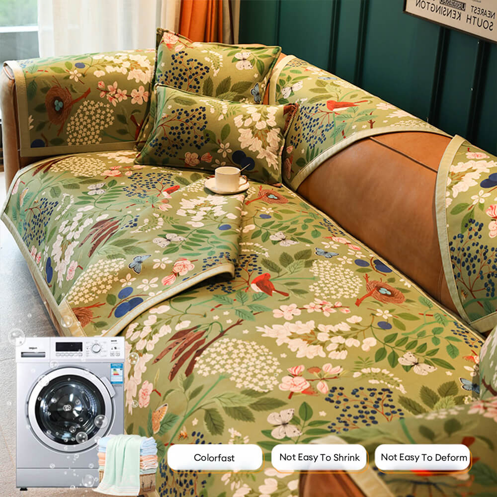 Floral Chenille All-Seaons sin deslizamiento de la cubierta del sofá de decoración del hogar