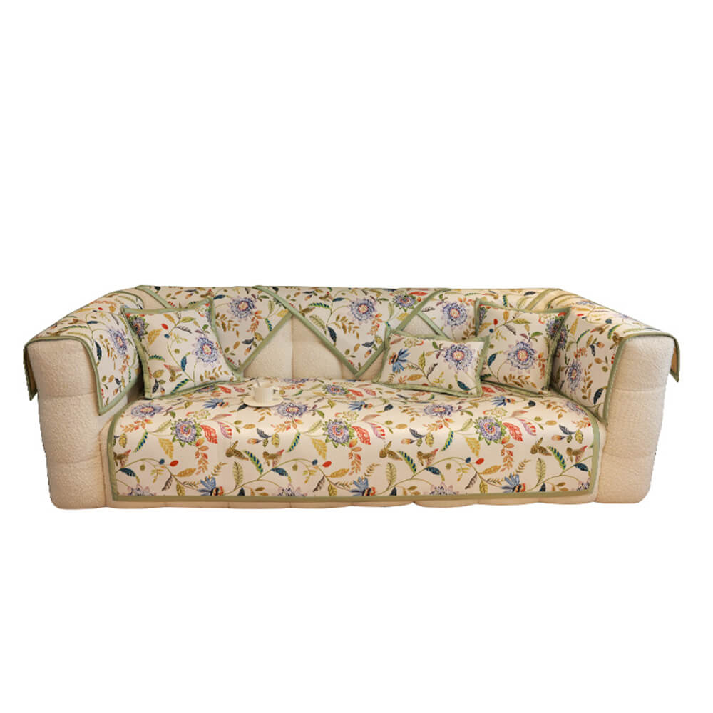 All-Season Cooling Pastoral Floral Couch Cover