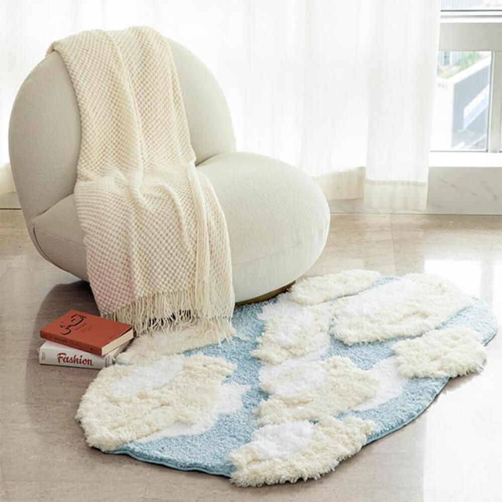 Soft and Luxurious Cloud-Shaped Faux Cashmere Carpet - Ultra Plush and Cozy