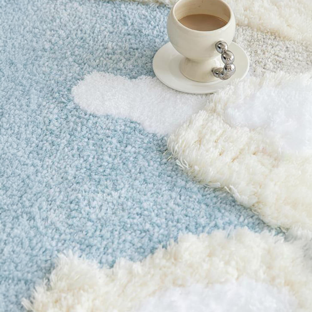 Soft and Luxurious Cloud-Shaped Faux Cashmere Rug - Ultra Plush and Cozy