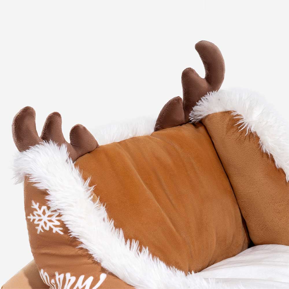 Cama de perros festivo de lujoso - trineo navideño