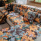 Floral Soft Polar Fleece Full Wrap Stretch Magic Couch Couch Couch