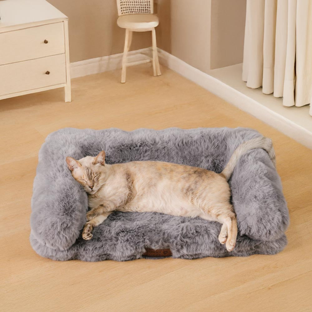 Fluffy Plush Thickened Cozy Calming Cat Sofa Bed