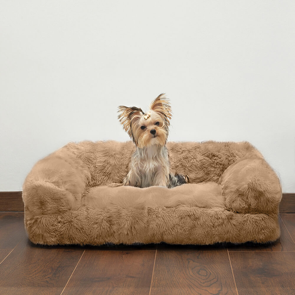 Fluffy Plush espesada acogedora cama calmante de mascotas para perro sofá cama de gato