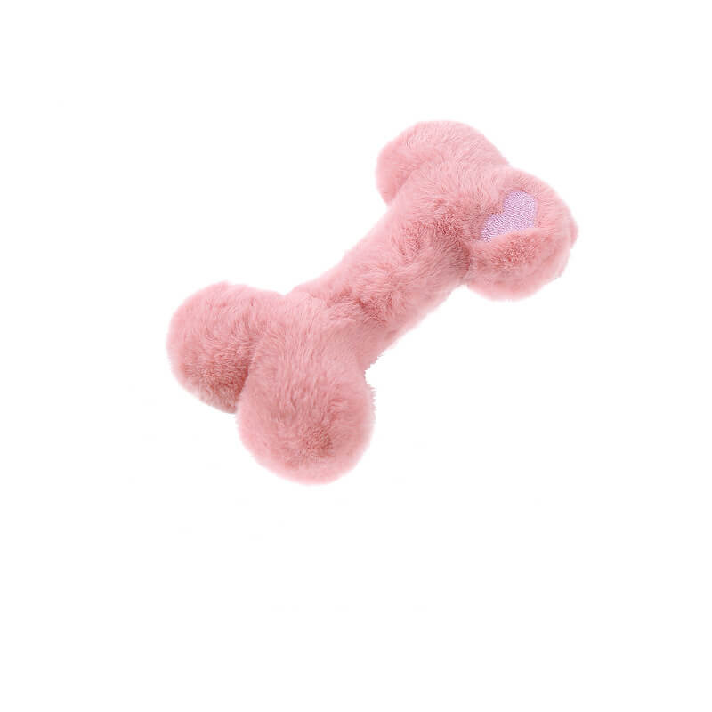 Juguete masticable para perros de juguete de peluche chirriante de hueso divertido