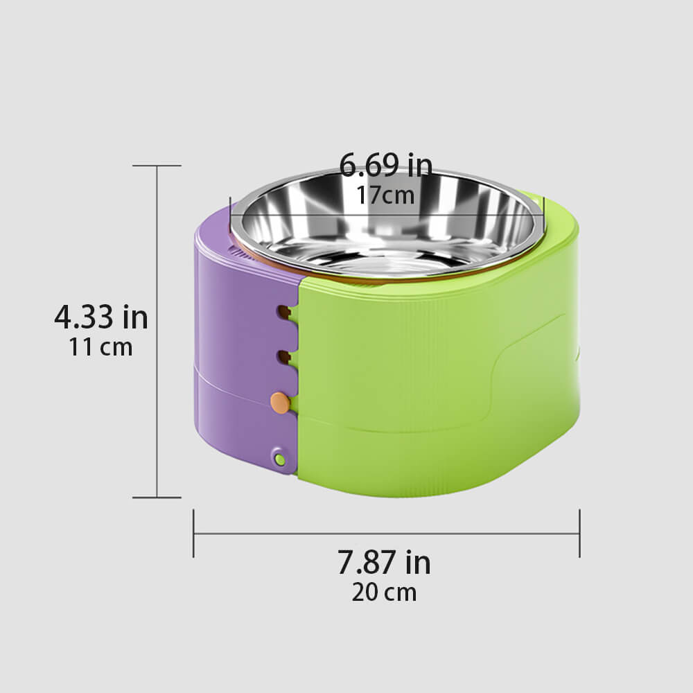 Tazón para mascotas con alimentador lento y protección elevada ajustable para el cuello