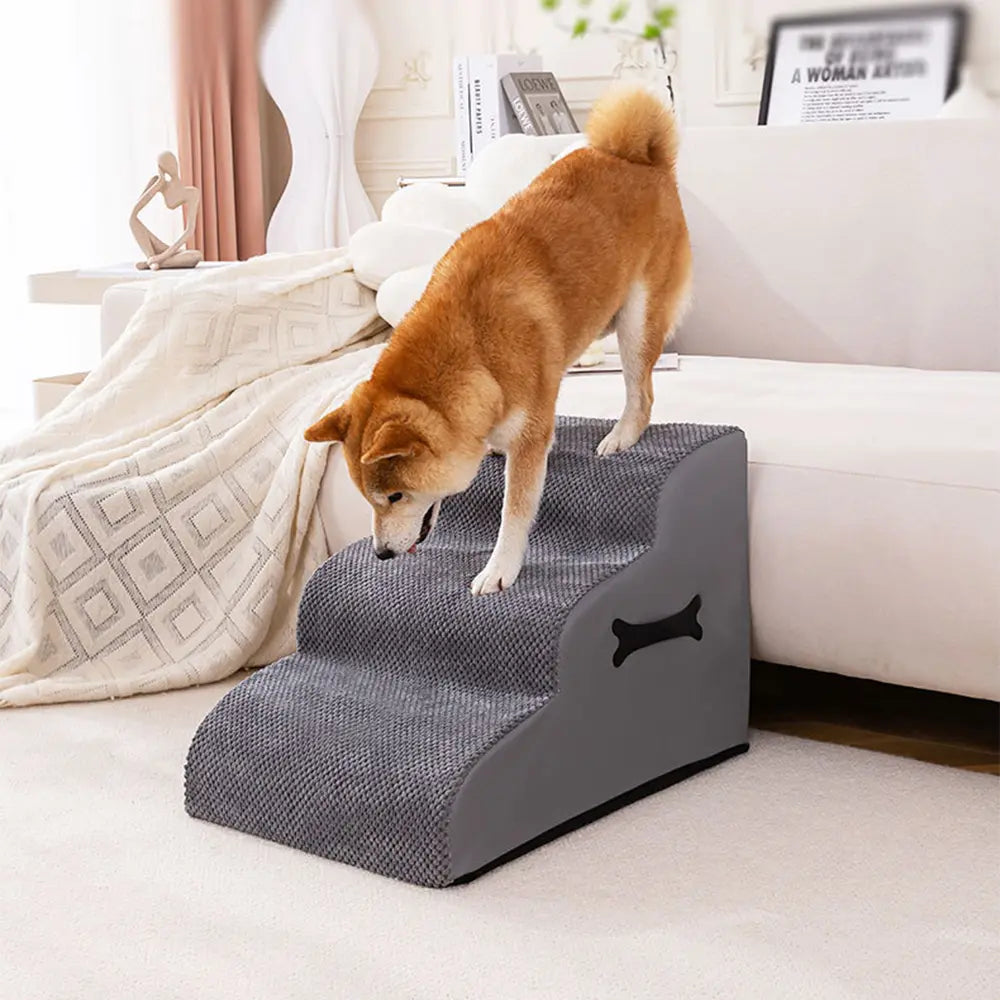 Adjustable Non-Slip Washable Soft Dog Stairs with Gentle Ramp