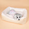 All-Season Cozy Washable Floral Cotton Dog & Cat Bed