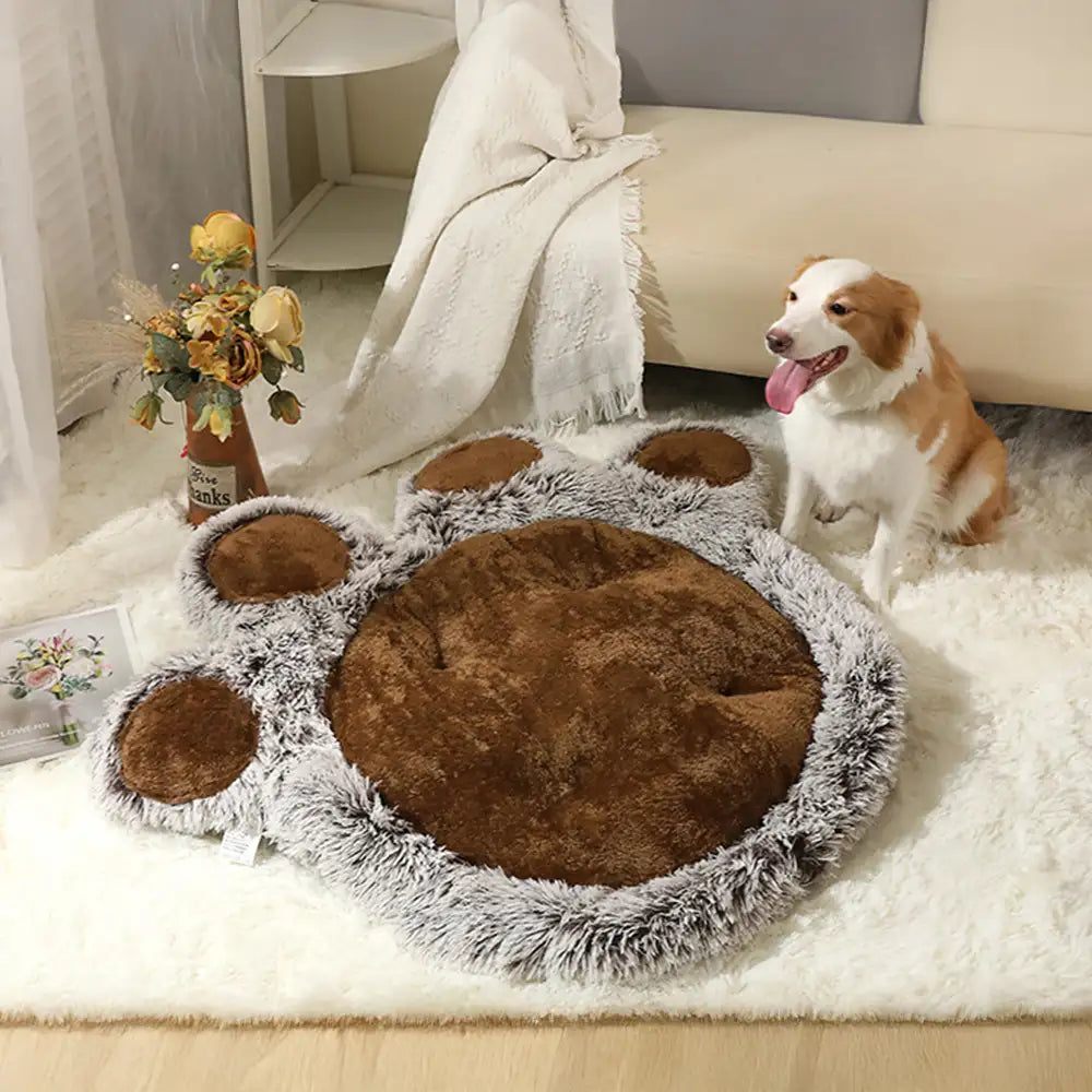 Bear paw peluche esponjoso y cómoda alfombra de mascota de espacio