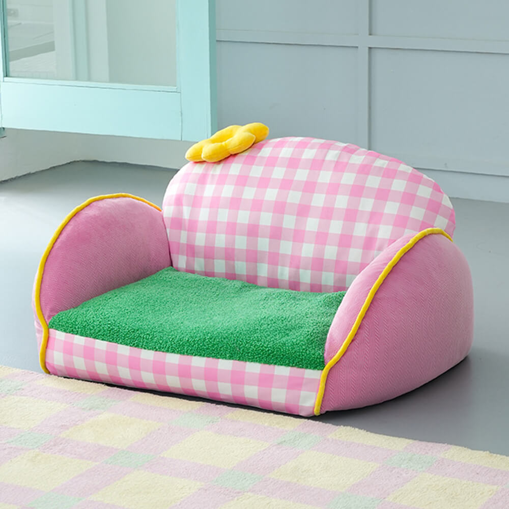 Encantador perro lavable a cuadros rosas & Sofá cama para gatos