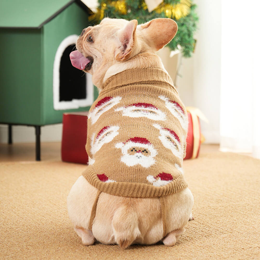 Christmas Turtleneck Dog Knit Sweater Matching Pullover For Dogs And Owner