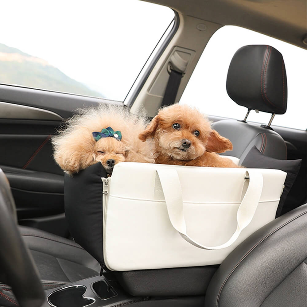 Color-Block Soft Waterproof Portable Car Console Pet Travel Carrier