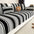 Color-Blocked Striped Chenille Non-Slip Couch Cover - Suitable For All Seasons