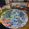 Bola de discoteca <tc>Color</tc> Alfombra redonda de cachemira sintética en bloque