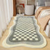 Faux Cachemere Checkerboard alfombra de alfombra de cama irregular alfombra