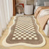 Faux Cachemere Checkerboard alfombra de alfombra de cama irregular alfombra