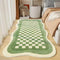Faux Cachemere Checkerboard alfombra de alfombra de cama irregular alfombra