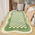 Faux Cachemere Checkerboard alfombra de alfombra de cama irregular alfombra