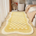 Faux Cachemere Checkerboard alfombra de alfombra de cama irregular alfombra