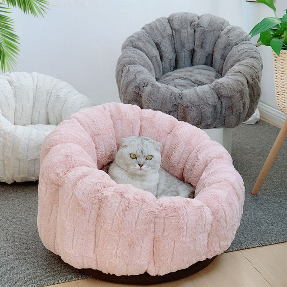 Fluffy Windproof Warm Semi-Enclosed Removable Cushion Dog & Cat Bed