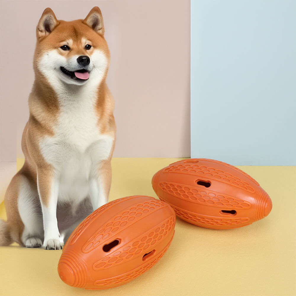 Juguete para masticar para perros con forma de balón de fútbol, ​​juguete interactivo con golosinas ocultas