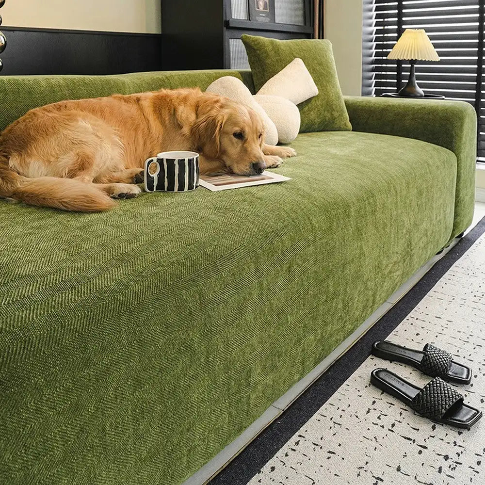 Herringbone Full Coverage Comfortable Scratch-Resistant Sofa Protection Magic Couch Cover