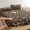 Estampado de leopardo Faux Faux Rabbit Fur Cubierta de colchón de hojas calientes