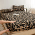 Estampado de leopardo Faux Faux Rabbit Fur Cubierta de colchón de hojas calientes