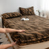 Estampado de leopardo Faux Faux Rabbit Fur Cubierta de colchón de hojas calientes