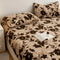 Estampado de leopardo Faux Faux Rabbit Fur Cubierta de colchón de hojas calientes