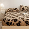 Estampado de leopardo Faux Faux Rabbit Fur Cubierta de colchón de hojas calientes