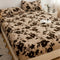 Estampado de leopardo Faux Faux Rabbit Fur Cubierta de colchón de hojas calientes