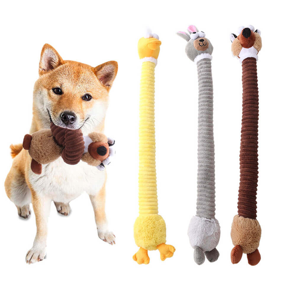 Juguete interactivo para masticar, juguete para perros de peluche con cuello largo, Animal